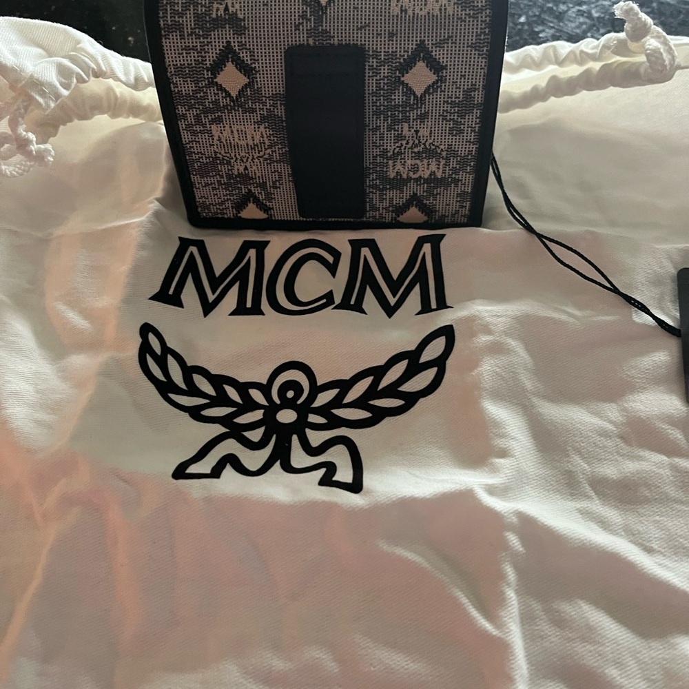 Mcm vintage jacquard card wallet